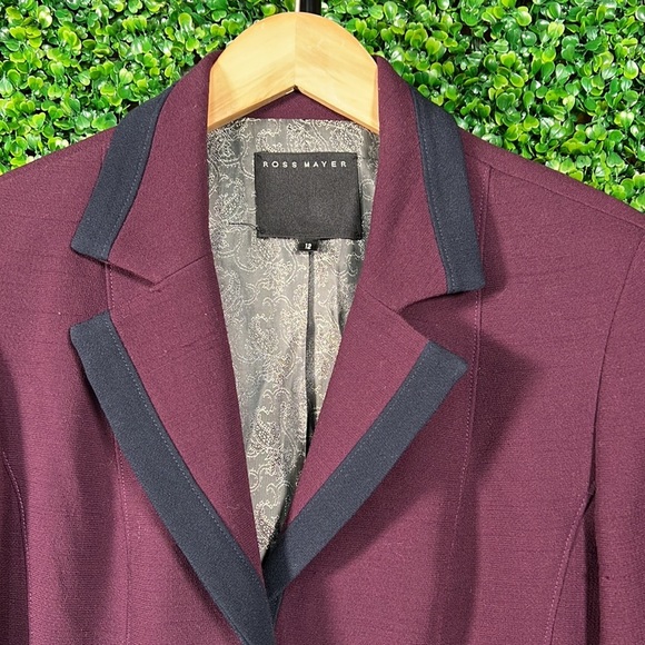 ROSS Myer Purple Navy Blazer with Purple Buttons size 12 - Picture 4 of 9